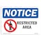 Signmission OSHA Notice Sign, 7" Height, 10" Width, Rigid Plastic, Restricted Area Sign With Symbol, Landscape OS-NS-P-710-L-18088 - alternate 1